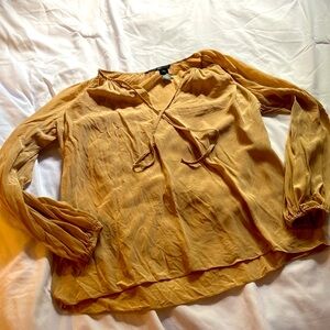 Jay Godfrey 100% silk cutout blouse caramel